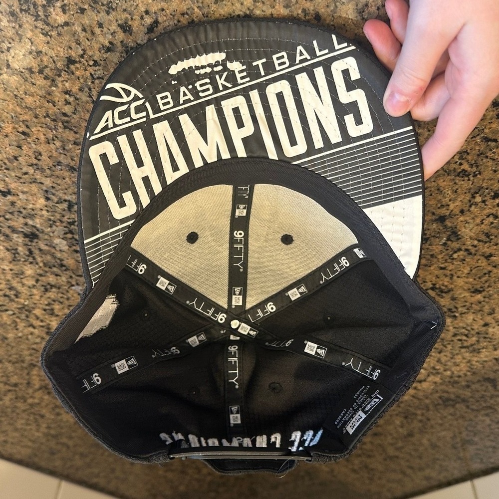 Duke Hat New Era 9FIFTY Men's Adjustable Black 2019 ACC Champs Basketball Cap - Picture 5 of 6